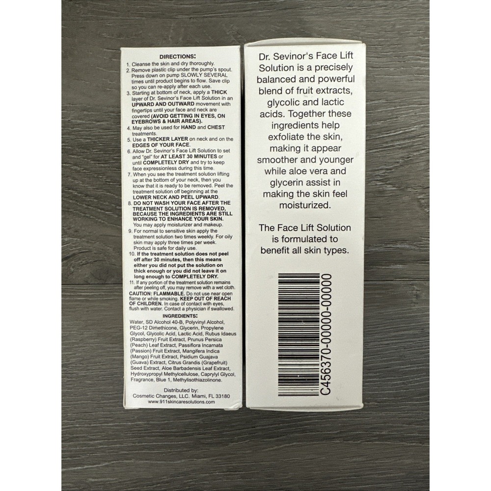 Dr Sevinor Face Lift Solution Unisex 4oz 2pk Blue New Tightening Firming Peel - Picture 4 of 8